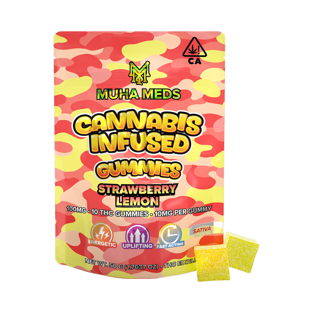Strawberry Lemon Sativa | 100MG | 10 THC Gummies | 10MG EA