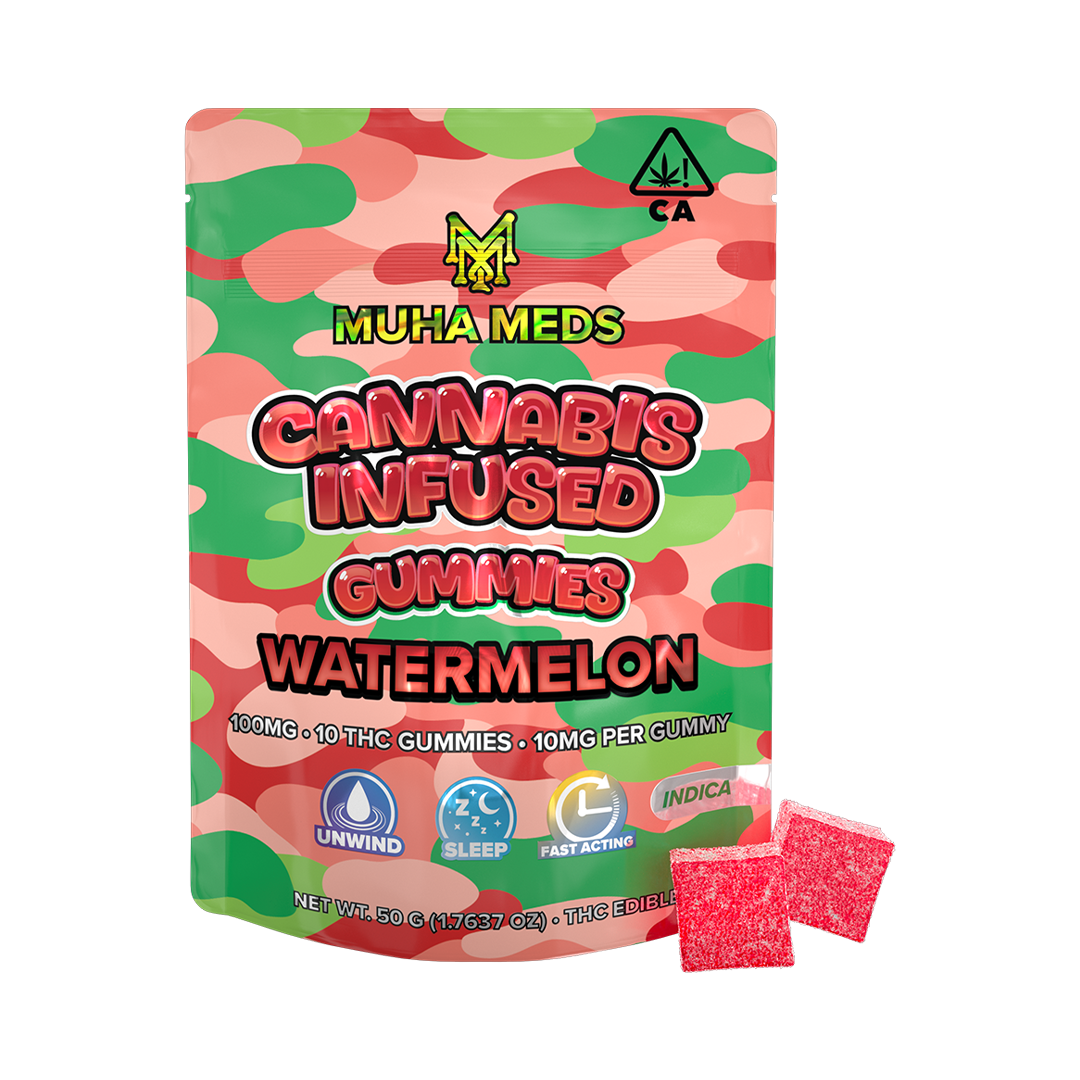 Watermelon Indica | 100MG | 10 THC Gummies | 10MG EA