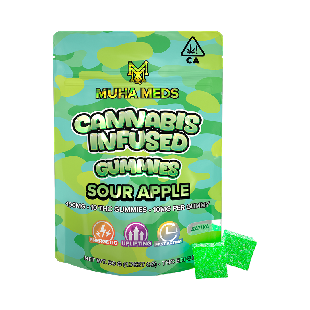 Sour Apple Sativa | 100MG | 10 THC Gummies | 10MG EA